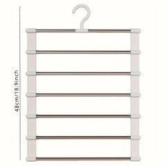 1pc Stainless Steel Space-Saving Foldable Pants Hangers for Jeans, Leggings & Trousers - Closet Organizer