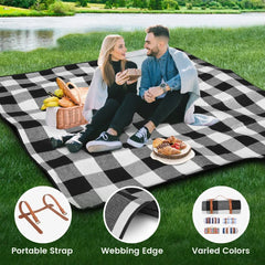 New 80"x 80"Picnic Blanket Extra Large Waterproof and Foldable Beach MatOutdoor for 8 Adults Camping Park Beach Grass Indoors
