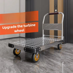 Foldable trolley for carrying goods, foldable portable thickened trailer, express delivery trolley, warehouse handling trolley