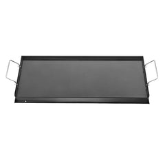 Carbon Steel Griddle 32x14 inch Universal Flat Top Rectangular Plate for Gas Grill BBQ Teppanyaki Portable Cooking with Handle