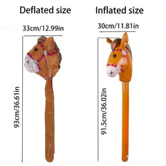 3PCS Inflatable Horsehead Stick, Cute Brown Horsehead Stick, Suitable For Cowboy Themed Birthday Party Decoration
