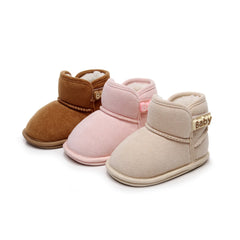 Baby Girls Boys Winter Ankle Boots Non-slip Newborn Snow Shoes Soft Bottom Fleece Warm Flats Casual Toddler Infant Walking Shoes