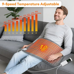 Almohadilla eléctrica calefactora de 30*60 cm para espalda, cuello y hombros, manta térmica lavable para el hogar y la oficina, invierno, 4 temporizadores y 9 niveles de temperatura