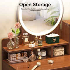 New Chinese style light luxury dressing table, bedroom dressing table, simple small-sized makeup storage desk, integrated dressi