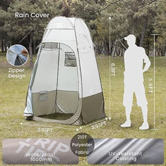 Pop Up Shower Tent with Mesh Window Portable Toilet Privacy Tent 6.9 Feet Removable Rain Cover/UPF 50+