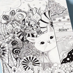1 Immersive Healing Zen Sketching and Copying Album, 24 Pages, Suitable for Adults To Relieve Stress, Calm Down in Painting