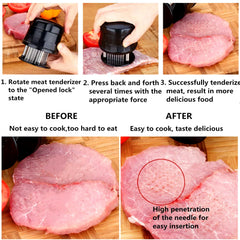 56 Ultra Sharp Blades Needle Meat Tenderizer Stainless Steel Meat Beaf Steak Tenderizer Tool With Safety Lock YY034