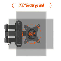 20° tiltable TV Wall Mount Bracket 360° Rotated Holder Universal TV Mounts for 14-24'' Computer Monitor Stand Monitor Flat Panel
