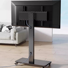 Floor TV Stand with Power Outlet, Universal TV Stand for 26-65 inch TVs up to 110 lbs, Height Adjustable TV Stand with Swivel