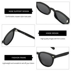 ZENOTTIC Classical High-quality Acetate Polarized Sunglasses Unisex UV400 Protection Shade Retro Round Sun Glasses ZS6211