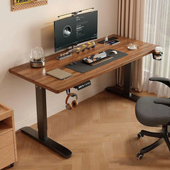 Solid wood Intelligent Electric Lifting Computer Desk,Modern Writing Gaming Desk Adjustable Height Work Study Desk Sturdy Frame