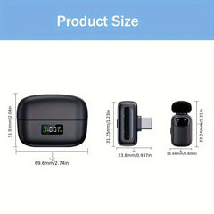 Mini Wireless Lavalier Microphone, compatible with Android and iPhone, exceptional sound quality, AI-powered noise cancellation, voice converter, 30-hour battery life, comes with a charging case, ideal for video recording, po