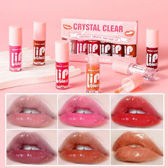 MAGIC CASA 6-Piece Set Water-Gloss Jelly Lip Oil - Plumping, Hydrating, Makeup Base, Long-Lasting Moisture