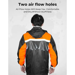 Rain Suit for Men Motorcycle Rain Gear Waterproof Protective Rain Coat with Pants 2 Pieces Rainsuit Breathable Outdoor Fashion