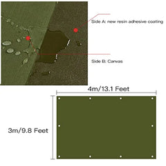 Tarp CanvasHeavy Duty Waterproof for Outdoors Truck Water Resistant UV Resistant Tarpaulin Cover for Car Boat Camping Firewood