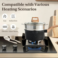25-Piece Nonstick Cookware Set, Induction Compatible, PFOA/PFOS Free Black Kitchen Pots and Pans