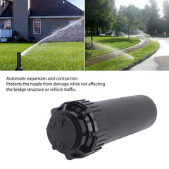 Telescopic Sprinkler Buried Retractable Sprinkler G3/4 Female Threaded Interface Plastic 40°‑360° Adjustable for Lawn