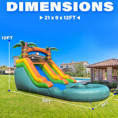 Commercial Grade WhiteInflatable Water Slide with Splash Pool and Air Blower for Party/Rental Inflatable Yard Decorations