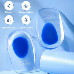 Silicone Gel Insoles Pain Cushion Bone Spurs Pain Relief Heel Cushion Thickened Soft Half Heel Insole Pad Height Increase