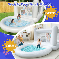Sold out White Bounce House with Pump Kids Ball Pit Bounce House for Kids 3-6 Birthday Indoor or Outdoor Playhouse Customization
