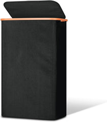 Slim Laundry Basket with Lid, Narrow Hamper for Tight Spaces, 19.8 Gallon Black