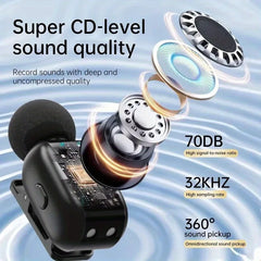 Mini Wireless Lavalier Microphone, compatible with Android and iPhone, exceptional sound quality, AI-powered noise cancellation, voice converter, 30-hour battery life, comes with a charging case, ideal for video recording, po
