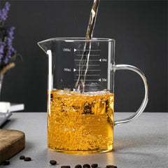 1pcs Glass Measuring Cup With Handle 250/350/500/1000ml High Borosilicate Glass Milk Coffe Measuring Mug Heat-resistant Cup