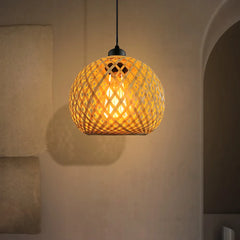 Bamboo Pendant Lamp Hanging Lamp Handmade Rattan Chandelier Fixture Restaurant Dining Room Indoor Lighting AC85-260V