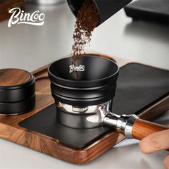 Bincoo Universal Portafilter Dosing Ring, 3.2cm Anti-Spill Aluminum Funnel with Strong Magnets Fits 51mm and 58mm Coffee Handles