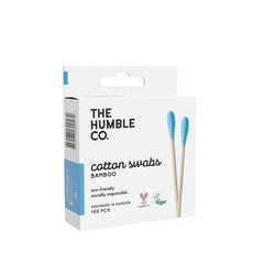 The Humble Co Blue Cotton Swabs for Ear Cleaning - 100 Count, Gentle & Effective Personal Hygiene Solution