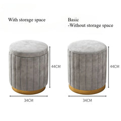 Fashion Storage Stool, Shoe Changing Stool, Makeup Stool, Bedroom Dressing Table Round Stool, New Round Stool with Storage Space