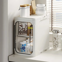 Household bathroom narrow seam storage cabinet, multifunctional foldable with wheels, dust-proof and crevice storage cabinet