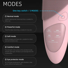 Sonic Heated Facial Cleansing Brush with Eye Massager