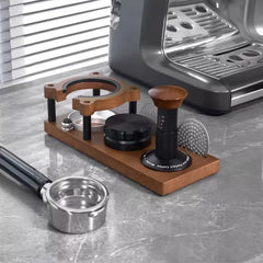 51/53/54/58mm Wood Espresso Tamper Station Stand Portafilter Holder Filter Screen Holder Espresso Tamping Storage Rack Barista