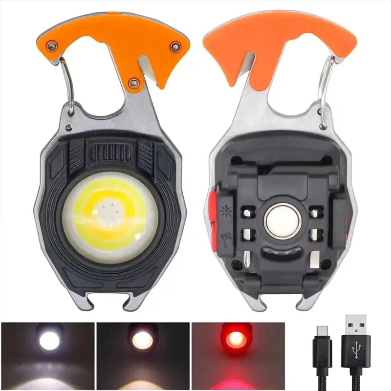 Led Keychain Flashlight, 500 Lumens Rechargeable Waterproof Portable Work Light, 7 Light Modes, Pocket Lamp with Battery Display
