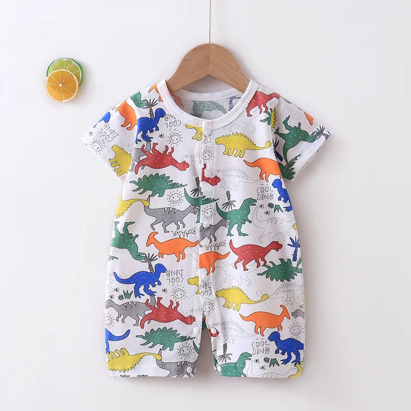 Newborn Short Sleeve Onesie Soft Breathable Lightweight Open Front Romper for 0-1 Year Baby Loungewear