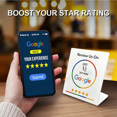 NFC 13.56Mhz programmable Google Review Card Station Table Tap Card NFC215 Chip 504Bytes RFID NFC Google Review stand display