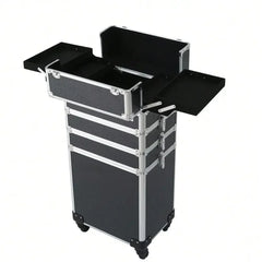4 in 1 Pro Aluminum Rolling Makeup Case Salon Cosmetic Organizer Trolley US