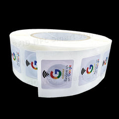 NFC215 Google Review Stickers 504Bytes 30mm Waterproof NFC Review Sticker Review Us on Google Sticker 13.56MHz NFC Tags Stickers