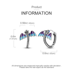 925 Sterling Silver Purple Baby Dragon Flying Dragon Cub Pendant Charm Fit Original Charms Bracelets Women DIY Jewelry Gift