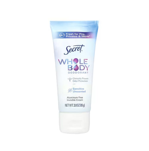 Secret Ganzkörper-Deodorant Geruchsneutral Unsichtbare Creme 3oz - Neu
