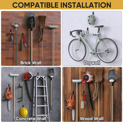 Garage Heavy Duty Metal Hook Organizer Steel Wall Mount Anti-slip Bicycle Hanger Hooks Ladders Bulky Items Storage Garden Tool