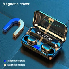 Wireless Earphones with Charging Box, Waterproof Headphone, 9D Stereo, Sports Earbuds, Headsets with Microphone, Bluetooth