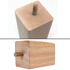 4/8Pcs Square Furniture Feet 6/10/15cm Solid Wood Sofa Legs Replacement Height Furniture Legs with Screws Mounting Plate Pads