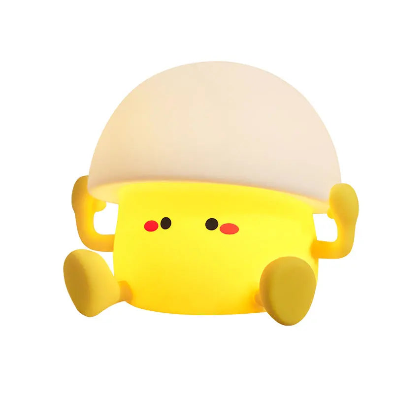 Cute Night Light Egg Yolk Lamp Mushroom Lamp Creative Desktop Decoration USB Charging Indoor Children Night Light Birthday Gift