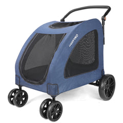 Heavy Duty Dog Stroller for Large Dogs up to 120 lbs, Foldable Pet Wagon with 360° Wheels, All-Round Ventilation, Front & Rear Z
