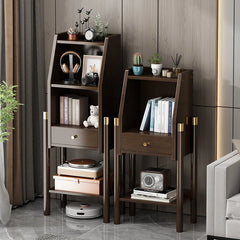 Bookshelf Shelf Floor-to-ceiling bookcase Simple living room wall locker Corner cabinet TV side cabinet Display cabinet Bamboo