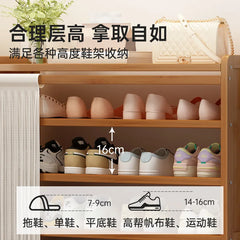 Bamboo shoe cabinet entrance door household large capacity dustproof multi-layer shoe rack rental room shoe storage rack