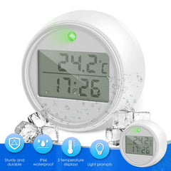 1/2Pcs Ice Bath Thermometer with Timer Small Floating Waterproof Thermometer with Clear Display Flashing Light for Hot-Cold Bath
