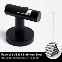 2Pcs Polished Bathroom Towel Hooks Stainless Steel Coat Robe Hook Wall Hanger with Screws Towel Rack Hang Hook for Hotel Kitchen